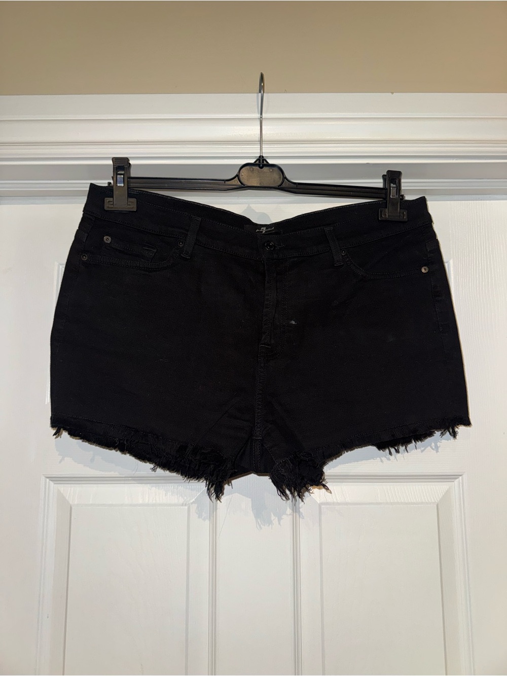 7 For All Mankind Black Women's Denim Cutoff Shorts